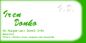 iren donko business card
