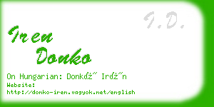 iren donko business card